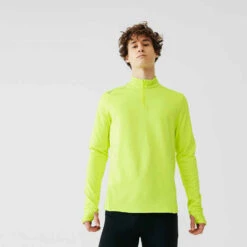 Kalenji TEE SHIRT MANCHES LONGUES RUNNING RUN WARM ORANGE -CourseKalenji 8487924