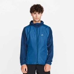 VESTE COUPE VENT DE RUNNING HOMME KALENJI RUN WIND BLEU ARDOISE -CourseKalenji 8504182