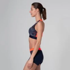 Kalenji BRASSIERE D'ATHLETISME FEMME BLEUE ET ORANGE -CourseKalenji brassiere dathletisme femme bleue et orange 4