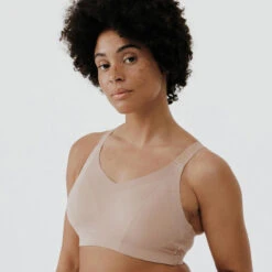 Kalenji Brassière Invisible Avec Coques Maintien Fort Femme - Beige
