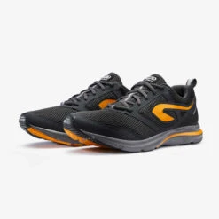 Kalenji CHAUSSURE DE RUNNING HOMME NOIR ORANGE -CourseKalenji chaussure jogging homme run active noir jaune 4