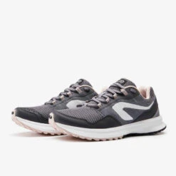CHAUSSURES DE RUNNING FEMME KALENJI RUN ACTIVE GRIP GRIS ROSE -CourseKalenji chaussures jogging active grip gris corail femme 4