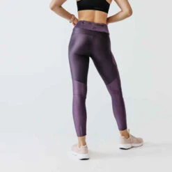 Kalenji Legging Long Running Respirant Femme - Dry+ Feel Violet -CourseKalenji collant running run dry feel noir femme 6