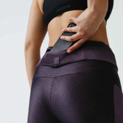 Kalenji Legging Long Running Respirant Femme - Dry+ Feel Violet -CourseKalenji collant running run dry feel noir femme 7