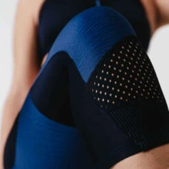 Kalenji Legging Court Running Respirant Femme - Dry+ Feel Bleu -CourseKalenji corsaire jogging femme run dry feel noir 6