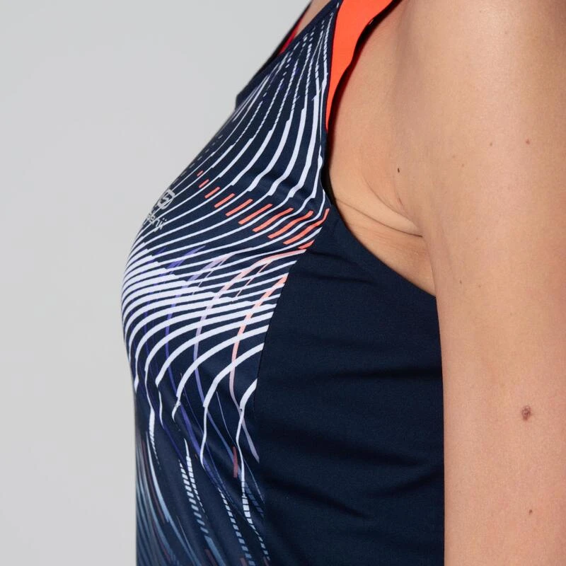 Kalenji DEBARDEUR D'ATHLETISME FEMME BLEU ET ORANGE 10 Kalenji DEBARDEUR D'ATHLETISME FEMME BLEU ET ORANGE – Image 8