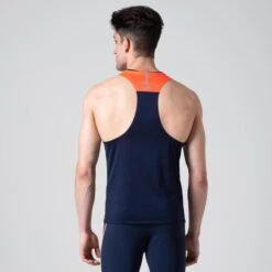 Kalenji DEBARDEUR D'ATHLETISME HOMME BLEU ET ORANGE -CourseKalenji debardeur dathletisme homme bleu et orange 2