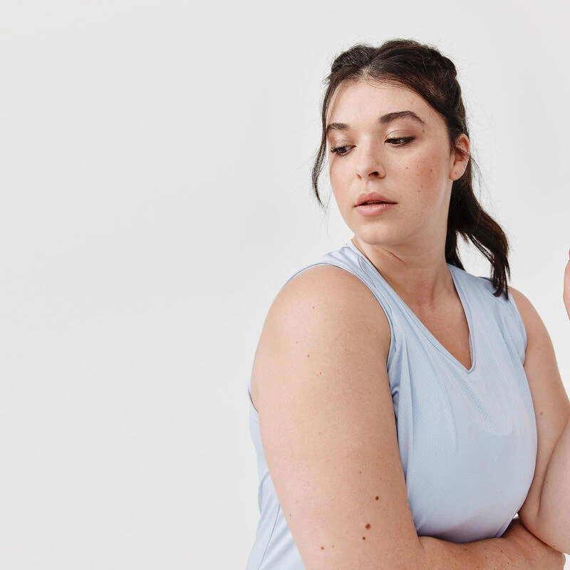 Kalenji Débardeur Respirant Running Femme - Dry Gris 6 Kalenji Débardeur Respirant Running Femme - Dry Gris – Image 5