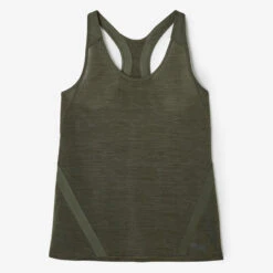 Kalenji Débardeur Running Léger Femme - Light Kaki -CourseKalenji debardeur running leger femme light kaki 8