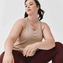 Kalenji Débardeur Respirant Running Femme - Soft Beige -CourseKalenji debardeur running respirant femme soft beige 3