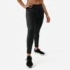 Kalenji Legging Running Long Chaud Femme - Warm+ Noir Avec Motifs -CourseKalenji legging chaud femme de running run warm noir