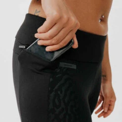 Kalenji Legging Running Long Chaud Femme - Warm+ Noir Avec Motifs -CourseKalenji legging chaud femme de running run warm noir 3