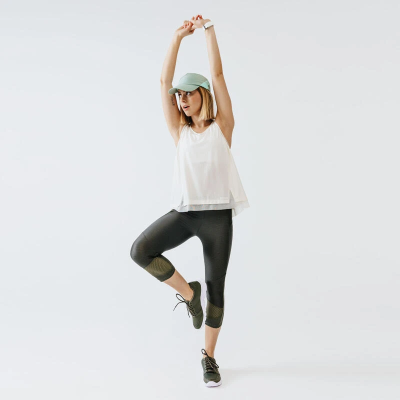 Kalenji Legging Court Running Respirant Femme - Dry+ Feel Kaki 4 Kalenji Legging Court Running Respirant Femme - Dry+ Feel Kaki – Image 2