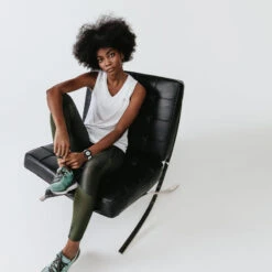 Kalenji Legging Long Running Respirant Femme - Dry+ Feel Kaki