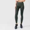 Kalenji Legging Running Long Chaud Femme - Warm+ Kaki -CourseKalenji legging running long chaud femme warm kaki