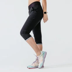 Kalenji Pantacourt Running Femme - Dry Noir -CourseKalenji pantacourt running femme dry noir 3