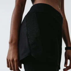 Kalenji Short 2 En 1 Running Cuissard Integré Femme - Dry Noir -CourseKalenji short 2 en 1 running cuissard integre femme dry noir 2