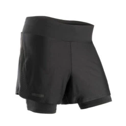 Kalenji Short 2 En 1 Running Cuissard Integré Femme - Dry Noir -CourseKalenji short 2 en 1 running cuissard integre femme dry noir 4