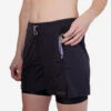 Kalenji Short 2 En 1 Running Respirant Femme - Run Dry 500 Noir -CourseKalenji short 2 en 1 running respirant femme run dry 500 noir