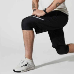 SHORT LONG 2 EN 1 DE RUNNING HOMME RESPIRANT KALENJI DRY + BREATH NOIR -CourseKalenji short long 2 en 1 de running homme respirant kalenji dry breath noir 3