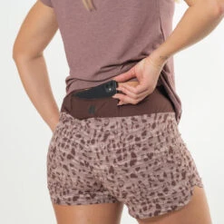 Kalenji Short Printé Running Femme - Dry Marron -CourseKalenji short printe running femme dry marron 4