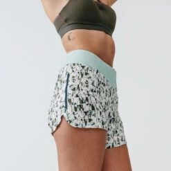 Kalenji Short Printé Running Femme - Dry Vert -CourseKalenji short printe running femme dry vert 1