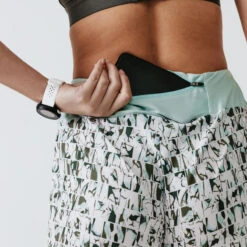 Kalenji Short Printé Running Femme - Dry Vert -CourseKalenji short printe running femme dry vert 12