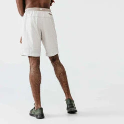 SHORT 2 EN 1 DE RUNNING HOMME AVEC BOXER Intégré KALENJI DRY + BEIGE LIN -CourseKalenji short running run dry noir homme 4