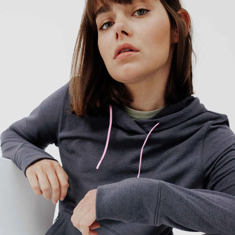 Kalenji Sweat à Capuche Running Chaud Femme - Hood 500 Gris Foncé 5 Kalenji Sweat à Capuche Running Chaud Femme - Hood 500 Gris Foncé – Image 4