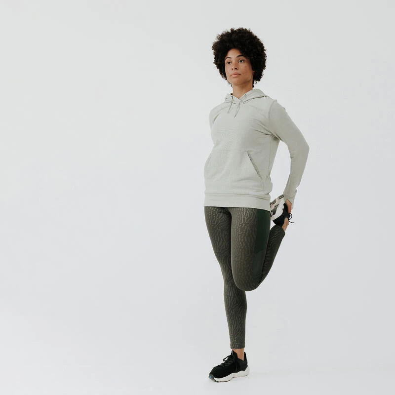 Kalenji Sweat à Capuche Running Chaud Femme - Hood 500 Kaki 5 Kalenji Sweat à Capuche Running Chaud Femme - Hood 500 Kaki – Image 3