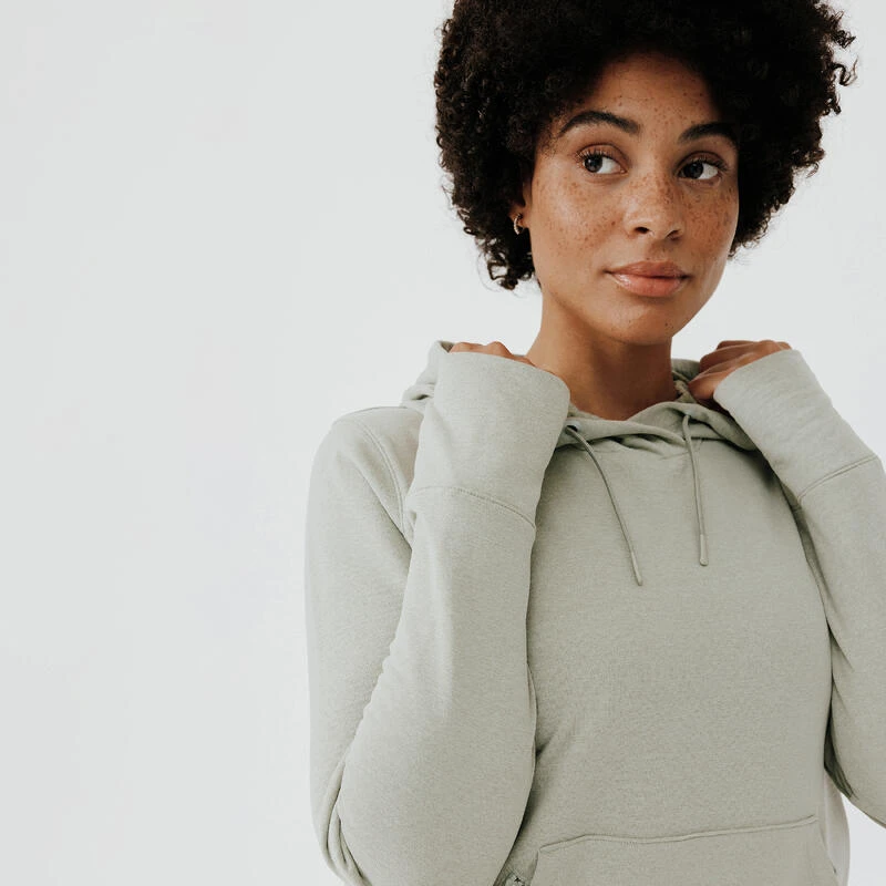 Kalenji Sweat à Capuche Running Chaud Femme - Hood 500 Kaki 6 Kalenji Sweat à Capuche Running Chaud Femme - Hood 500 Kaki – Image 4