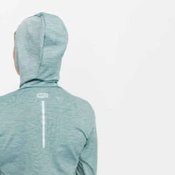 Kalenji Sweat Running à Capuche Femme - Warm Vert -CourseKalenji sweat capuche running run warm noir femme 5