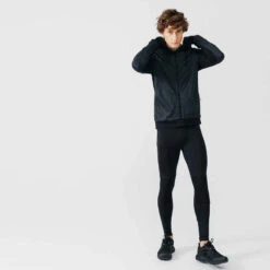 SWEAT ZIPPÉ A CAPUCHE DE RUNNING HOMME KALENJI WARM + NOIR -CourseKalenji sweat zippe a capuche de running homme kalenji warm noir 2