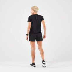 Kalenji T-shirt De Running Respirant Femme - KIPRUN Run 100 Noir -CourseKalenji t shirt de running respirant femme kiprun run 100 noir 4