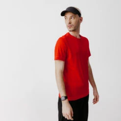 Kalenji T-shirt De Running Respirant Homme - KIPRUN 100 Dry Rouge -CourseKalenji t shirt de running respirant homme kiprun 100 dry rouge 1
