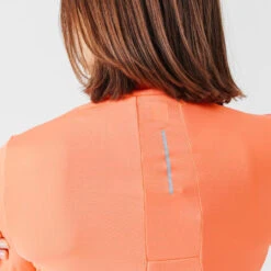 Kalenji T-shirt Manches Longues Chaud Running Femme - Zip Warm Corail -CourseKalenji t shirt manches longues chaud running femme zip warm corail 3