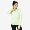 Kalenji T-shirt Manches Longues Chaud Running Femme - Zip Warm Jaune