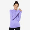 Kalenji T-shirt Manches Longues Chaud Running Femme - Zip Warm Violet