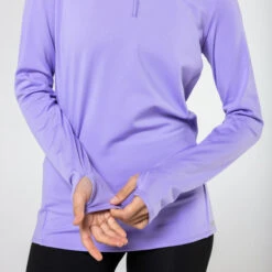 Kalenji T-shirt Manches Longues Chaud Running Femme - Zip Warm Violet 11 Kalenji T-shirt Manches Longues Chaud Running Femme - Zip Warm Violet -CourseKalenji t shirt manches longues chaud running femme zip warm violet 3
