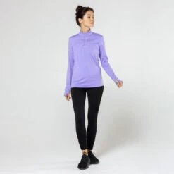 Kalenji T-shirt Manches Longues Chaud Running Femme - Zip Warm Violet 12 Kalenji T-shirt Manches Longues Chaud Running Femme - Zip Warm Violet -CourseKalenji t shirt manches longues chaud running femme zip warm violet 4