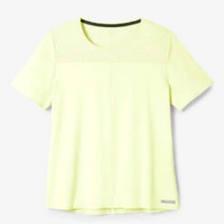 Kalenji T-shirt Respirant Running Femme - Dry+ Breath Jaune Fluo