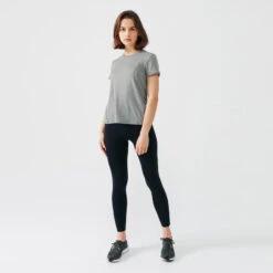Kalenji T-shirt Running Doux Et Respirant Femme - Soft Kaki -CourseKalenji t shirt running doux et respirant femme soft kaki 2