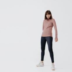 Kalenji T-shirt Running Manches Longues 1/2 Zip Femme - Dry+ Violet -CourseKalenji t shirt running manches longues 12 zip femme dry violet 2