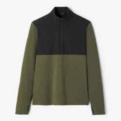 Kalenji T-shirt Running Manches Longues Chaud Homme - Warm 500 Khaki -CourseKalenji t shirt running manches longues chaud homme warm 500 noir 5