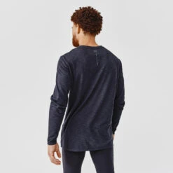 Kalenji T-shirt Running Manches Longues Respirant Homme - Dry+ Noir -CourseKalenji t shirt running manches longues respirant homme dry noir 1