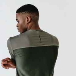 Kalenji T-shirt Running Respirant Et Ventilé Homme - Dry+ Breath Kaki Cendré -CourseKalenji t shirt running respirant et ventile homme dry breath kaki cendre 6