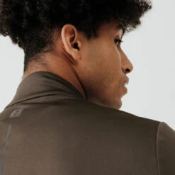 TEE SHIRT MANCHES LONGUES DE RUNNING CHAUD HOMME KALENJI KAKI -CourseKalenji tee shirt manches longues de running chaud homme kalenji kaki 3