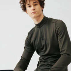 TEE SHIRT MANCHES LONGUES DE RUNNING CHAUD HOMME KALENJI KAKI -CourseKalenji tee shirt manches longues de running chaud homme kalenji kaki 4