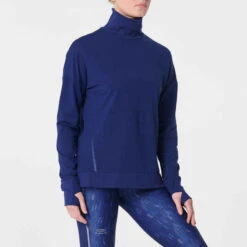 Kalenji T-SHIRT MANCHES LONGUES FEMME DE RUNNING RUN DRY+ BLEU