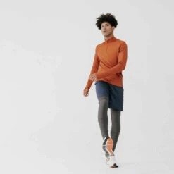 Kalenji TEE SHIRT MANCHES LONGUES RUNNING RUN WARM ORANGE -CourseKalenji tee shirt manches longues running run warm bleu fonce homme 4